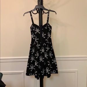 Black sundress with white skulls